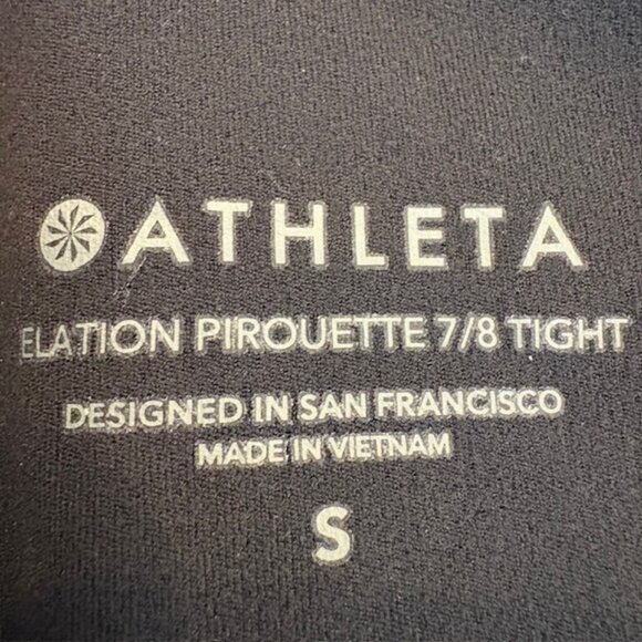 Athleta Women's Elation Pirouette 7/8 Black Tights size S - Picture 6 of 9